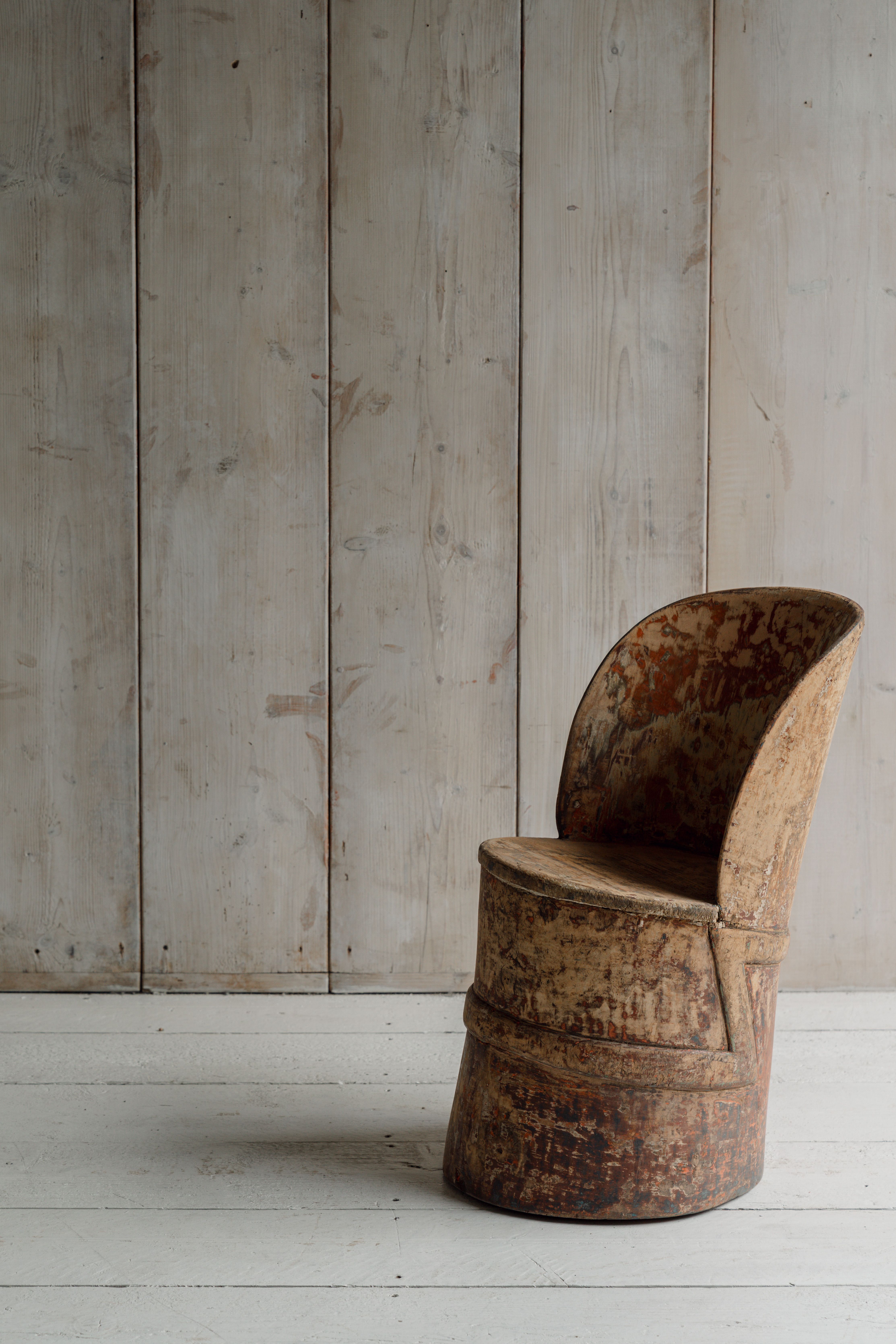 A Rare Norwegian Folk Art Kubbestol | Twist & Hardy